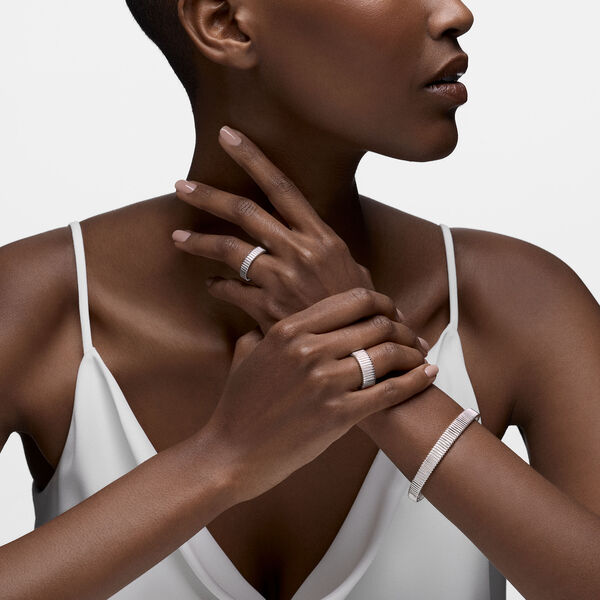 Silver Pleated Ring, 8MM